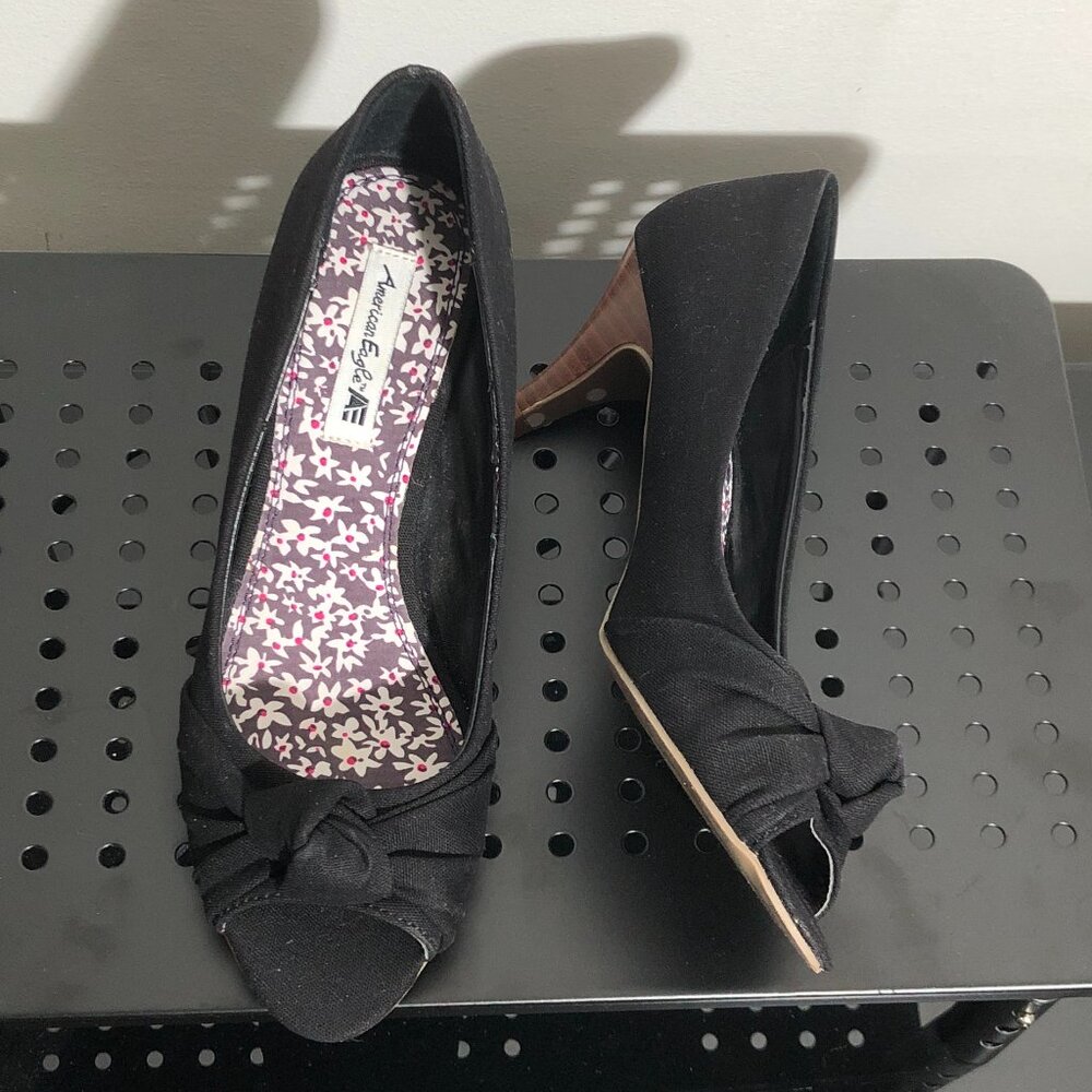 American Eagle - Black Open Toe Pumps - 2.5 inch heel - Size 7 - Never worn